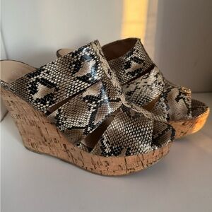 Snakeskin Wedge Sandals